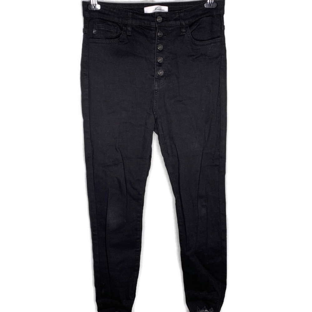 KanCan Black Button Fly Raw Hem Skinny Jean